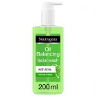 Neutrogena, Oil Balancing Facial Wash, Lime, For Oily Skin, 200Ml