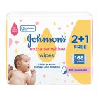 Johnson’S, Baby, Wipes, Extra Sensitive, 98% Pure Water, 2+1 Packs Of 56 Wipes - 168 Pcs