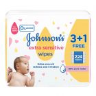 Johnson’S, Baby, Wipes, Extra Sensitive, 98% Pure Water, 3+1 Packs Of 56 Wipes - 224 Pcs