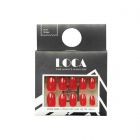 Loca, Press On Nails, Oval Shape, Red Color - 24 Pcs