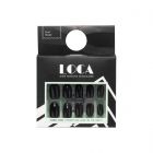 Loca, Press On Nails, Oval Shape, Black Color - 24 Pcs
