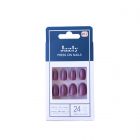 Jazly, Nails, Mauve Color, Round Oval Shape, With Glue On The Nail, Model No. 12 - 24 Pcs