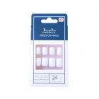 Jazly, Nails, White Color, Square Shape, With Glue On The Nail, Model No. 3 - 24 Pcs