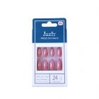 Jazly, Nails, Pink Nude Color, Almond Shape, With Glue On The Nail, Model No. 6 - 24 Pcs