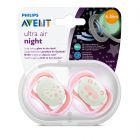 Philips Avent, Pacifier, Night, Ultra Air, For 6-18 Months - 2 Pcs