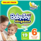 Babyjoy, Compressed Diamond Pad Diaper, Value Pack Junior Xxl, Size 6, 16+ Kg - 19 Pcs