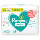 Pampers, Sensitive Protect Baby Wipes, With 0% Perfumes & Alcohol, 56 Pcs, 2+1 Free - 1 Kit