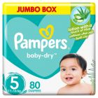 Pampers, Baby-Dry Diapers, With Aloe Vera Lotion And Leakage Protection, Size 5, 11-16 Kg - 80 Pcs