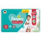 Pampers, Baby-Dry Pants, With Aloe Vera Lotion, Stretchy Sides, And Leakage Protection, Size 6, 16-21 Kg - 48 Pcs