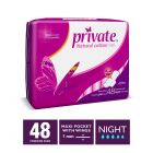 Private Feminine Pads For Night - 48 Pcs