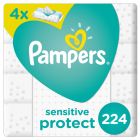 Pampers, Sensitive Protect Baby Wipes, With 0% Perfumes & Alcohol, 56 Pcs, 3+1 Free - 1 Kit
