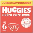 Huggies, Baby Diapers, Extra Care, Size 6, 15+ Kg, Jumbo Box - 56 Pcs