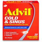 Advil Cold And Sinus, Relieves Common Colds Symptoms - 20 Tablets