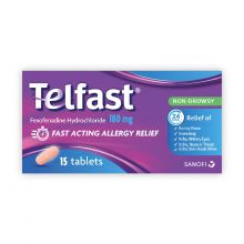 Telfast® Non-Drowsy And Fast Action Anti-Histamine For Allergy 180 Mg - 15 Tablets