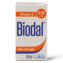Biodal 50,000 IU, Vitamin D Supplement, For Bone Health - 20 Tablets