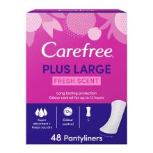 Carefree Panty Liners, Plus Large, Fresh Scent, Pack Of 48