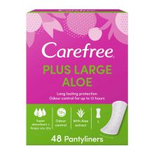 Carefree Panty Liners, Plus Large, Aloe, Pack Of 48