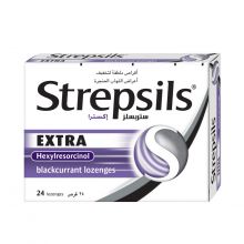 Strepsils Extra Blackcurrant Helps To Relieve Sore Throat Pain - 24 Pcs