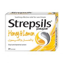 Strepsils Lemon & Honey For Soothing Relief For Sore Throat Symptoms - 24 Pcs