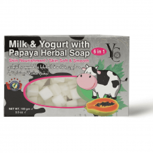 Yc Herbal Soap Milk & Yogurt With Papaya Helps To Lighten The Skin, Peeling The Outer Skin Layers - 100 Gm