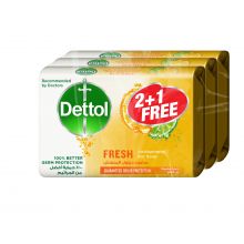 Dettol, Bar Soap, Fresh Antiseptic, Citrus & Orange Fragrance 165 Gm 2+1 Free - 1 Kit