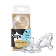 Tommee Tippee Nipple Natur Medium Flow For 3 Months And More - 2 Pcs