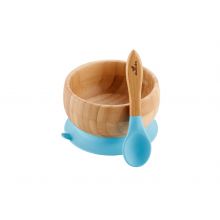 Avanchy Bamboo Bowl With Spoon Blue - 1 Pc
