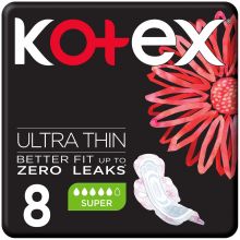 Kotex Pads Ultra Thin Super With Wings - 8 Pcs