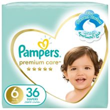 Pampers, Premium Care Diapers, Size 6, 13+ Kg, The Softest Diaper And The Best Skin Protection - 36 Pcs