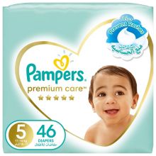 Pampers, Premium Care Diapers, Size 5, 11-16 Kg, The Softest Diaper And The Best Skin Protection - 46 Pcs