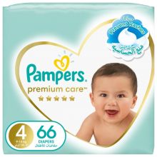 Pampers, Premium Care Diapers, Size 4, 9-14 Kg, The Softest Diaper And The Best Skin Protection - 66 Pcs