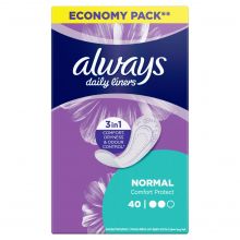 Always, Daily Liners Comfort Protect Pantyliners, Normal - 40 Pcs