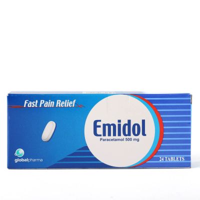Emidol, Paracetamol 500 Mg, Analgesic & Antipyretic - 24 Tablets