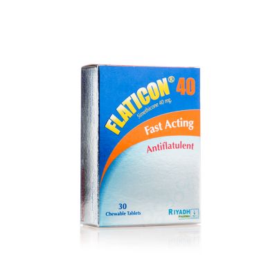Flaticon, Simethicone 40 Mg, Chewable Tablets - 30 Tablets