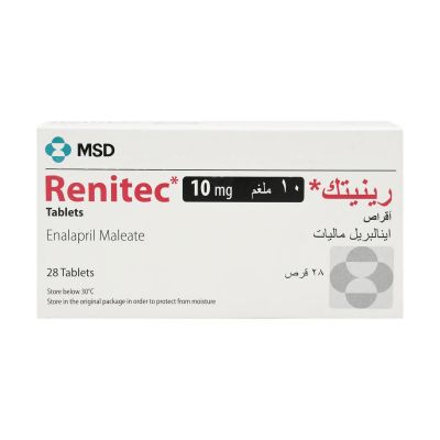 Renitec, Enalapril Maleate, 10 Mg - 28 Tablets