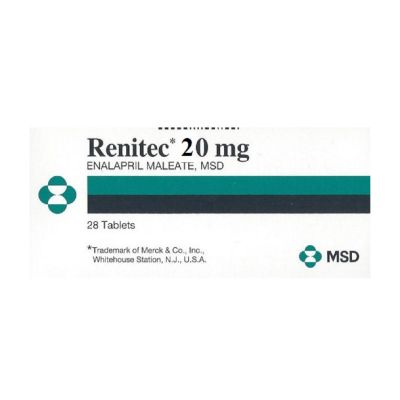 Renitec, Enalapril Maleate, 20 Mg - 28 Tablets