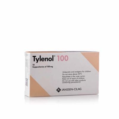 Tylenol 100 Mg, Suppositories, Analgesic & Antipyretic - 10 Pcs