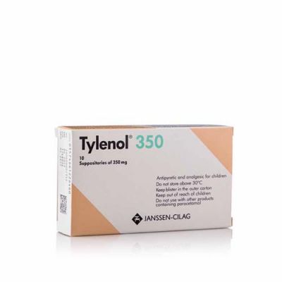 Tylenol 350 Mg, Suppositories, Analgesic & Antipyretic - 10 Pcs