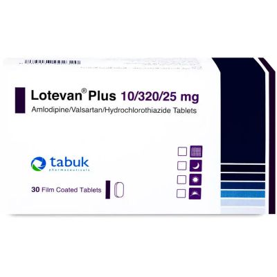Lotevan Plus, AMlodipine, Valsartan And Hydrochlorothiazide, Antihypertensive, 10 Mg/320 Mg/25 Mg - 30 Tablets