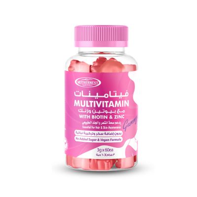 Mothernest, Multivitamin Gummies, With Biotin & Zinc, For Hair & Skin - 60 Gummies