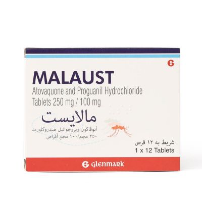 Malaust, Atovaquone And Proguanil Hydrochloride,Tablet, 250 Mg/100 Mg - 12 Tablets