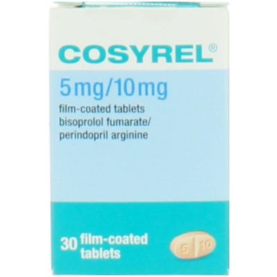 Cosyrel, Bisoprolol/Perindopril, 5 Mg/10 Mg - 30 Tablets