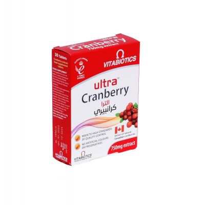 Vitabiotics, Ultra Cranberry, Food Supplements, 750 Mg - 30 Tablets