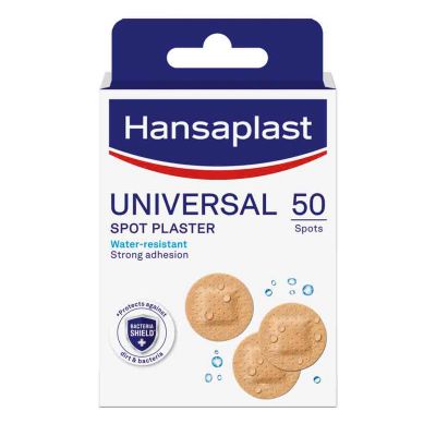 Hansaplast, Wound Plaster, Universal, Spot Plaster, Water Resistant - 50 Pcs