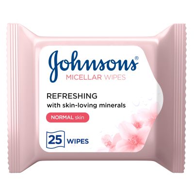 Johnson’S Cleansing Face Micellar Wipes, Refreshing, Normal Skin - 25 Pcs