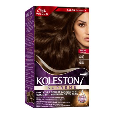 Wella, Koleston, Hair Color Medium Brown Color 4/0 - 1 Kit