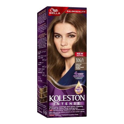 Wella, Koleston, Maxi Hair Color Dark Ash Blonde 306/1 - 1 Kit