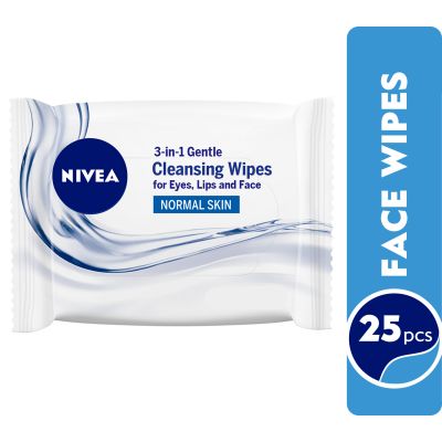 Nivea, Gentle Cleansing Wipes, 3In1 For Normal Skin - 25 Pcs
