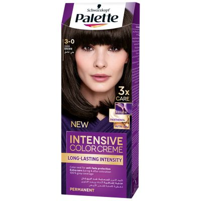 Palette, Hair Color, Intensive Color Creme, 3-0 Dark Brown - 1 Kit
