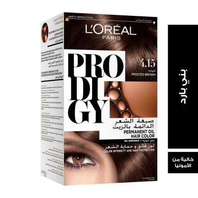 L'Oreal, Prodigy Hair Dye Frosted Brown Color 4.15 - 1 Kit